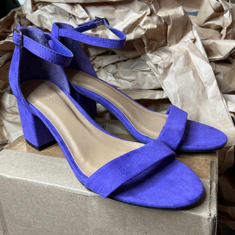 Purple Suede Dopamine Strappy Heels